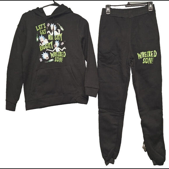 NEW Ricky & Morty Sweatpants & Hoody Mens Small LETS GET WRECKED SON - Picture 3 of 9